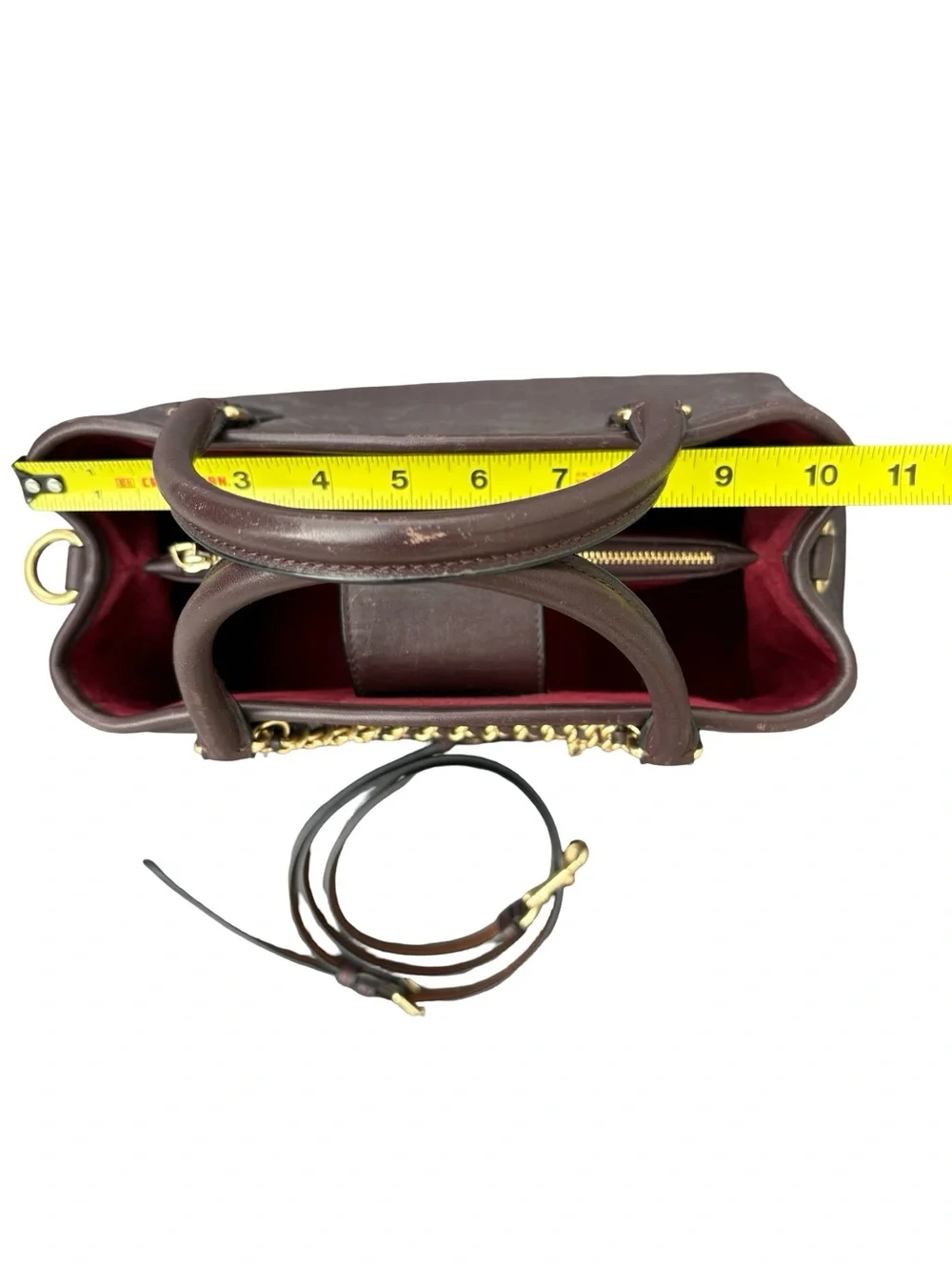 Coach Margot Carryall in Signature Debossed Patent Leather Oxblood